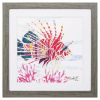 23" X 23" Sea Creature Fish Brown Square Framed Art