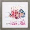 23" X 23" Sea Creature Fish Brown Square Framed Art
