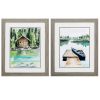 19" X 23" Woodtoned Frame Lake Views (Set Of 2)