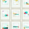 Set of Nine Champagne Polystyrene Framed Art