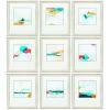 Set of Nine Champagne Polystyrene Framed Art