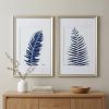 Set of Two Indigo Leaves Champagne Gold Framed Art