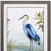 Blue Heron 36" X 27" Brown Bird Framed Art