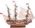 27" Brown Solid Wood Hand Painted Model Boat