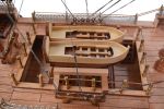 27" Brown Solid Wood Hand Painted Model Boat