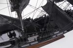19" Black Solid Wood Hand Painted Model Boat