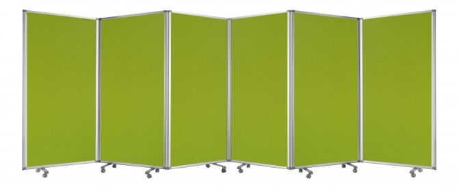 71" Green Iron Folding Six Panel Screen Room Divider