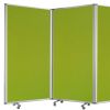 71" Green Iron Folding Nine Panel Screen Room Divider