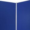 71" Blue Iron Folding Nine Panel Screen Room Divider