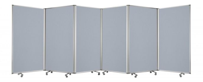 71" Gray Iron Folding Six Panel Screen Room Divider