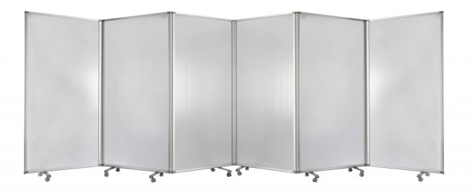 71" Clear Iron Folding Six Panel Screen Room Divider