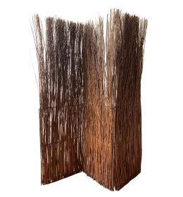 84" Brown Rattan Panel Screen Room Divider