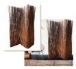 84" Brown Rattan Panel Screen Room Divider