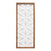 25" X 10" White and Natural Leaf Floral Wood and Metal Wall Decor