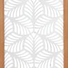 25" X 10" White and Natural Leaf Floral Wood and Metal Wall Decor