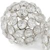 Set of Two Silver And Clear Faux Crystal And Metal Orb Decorative Tabletop Sculptures