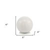 4" White Aluminum Decorative Orb Tabletop Sculpture