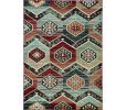 3' X 5' Red And Blue Geometric Area Rug