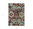 3' X 5' Red And Blue Geometric Area Rug