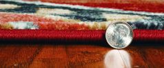 5' X 8' Red And Blue Geometric Area Rug
