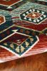 5' X 8' Red And Blue Geometric Area Rug