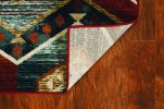5' X 8' Red And Blue Geometric Area Rug