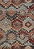 8' X 10' Red Gray And Orange Geometric Area Rug