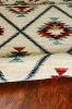 5' X 8' Ivory Blue And Red Southwestern Area Rug