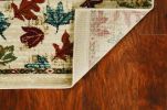 5' X 8' Ivory Blue And Red Southwestern Area Rug