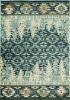 5' X 8' Slate Blue And Ivory Southwestern Area Rug