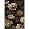 5' X 8' Black Tan And Ivory Floral Area Rug