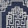 3' X 5' Navy Blue And Ivory Wool Geometric Hand Tufted Area Rug