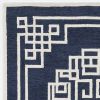 8' X 10' Navy Blue And Ivory Wool Geometric Hand Tufted Area Rug