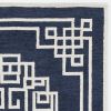 8' X 10' Navy Blue And Ivory Wool Geometric Hand Tufted Area Rug