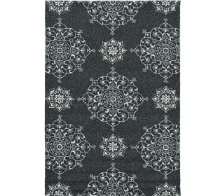 3' X 5' Charcoal Ivory And Gray Medallion Hand Tufted Area Rug