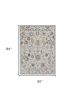 5' X 7' Ivory Gray And Red Wool Medallion Hand Tufted Distressed Area Rug