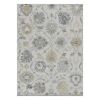 5' X 7' Ivory Gray And Green Wool Floral Hand Tufted Distressed Area Rug