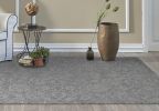 8' Gray And Light Gray Wool Floral Medallion Hand Tufted Runner Rug