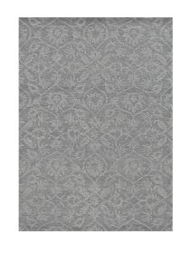 9' X 13' Gray And Light Gray Wool Floral Medallion Hand Tufted Area Rug
