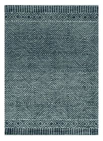 5' X 7' Gray And Black Wool Geometric Hand Tufted Area Rug