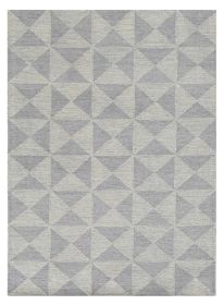 5' X 7' Gray And Light Gray Wool Geometric Hand Tufted Area Rug