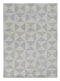 8' X 11' Gray and Light Gray Wool Geometric Hand Tufted Area Rug