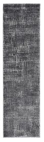 8' X 10' Gray And Dark Gray Abstract Distressed Area Rug