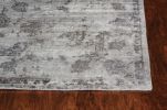 9' X 12' Gray And Dark Gray Floral Medallion Hand Loomed Area Rug