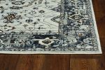 3' X 5' Gray And Ivory Floral Medallion Distressed Area Rug