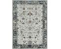 3' X 5' Gray And Ivory Floral Medallion Distressed Area Rug