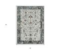 3' X 5' Gray And Ivory Floral Medallion Distressed Area Rug