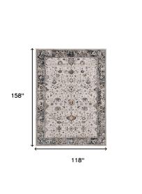 10' X 13' Gray and Ivory Area Rug
