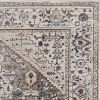 3' X 5' Gray Brown And Teal Floral Medallion Area Rug