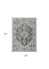 3' X 5' Gray Brown And Teal Floral Medallion Area Rug